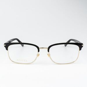 NEW Gucci GG1448O 001 Gold Rectangle Unisex Eyeglasses